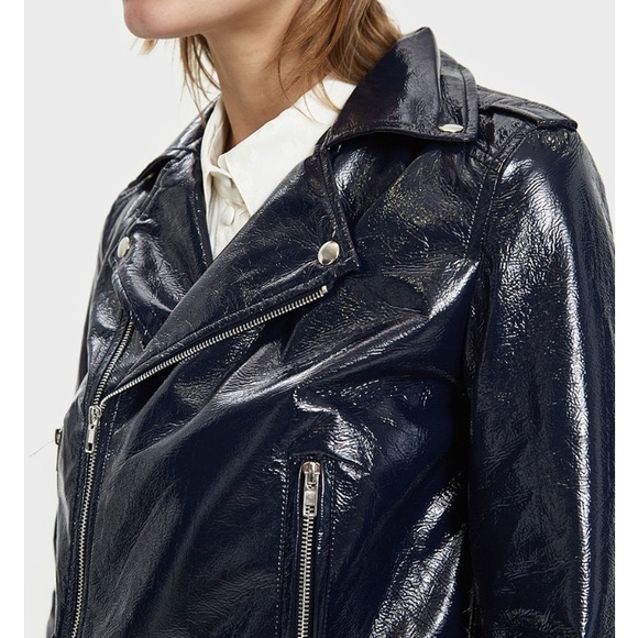Stelen Chelsy Patent Moto Jacket (Navy) - Picture 4 of 6